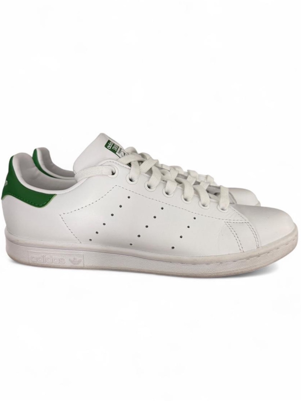 Women’s Adidas Stan Smith Tennis Shoes with Green Heel Tab